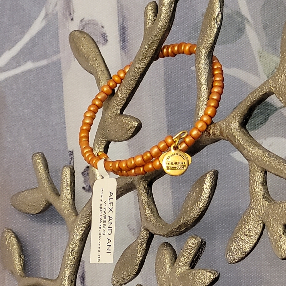 ALEX & ANI Primal Spirit Savanna Wrap Bracelet color Rafaelian Gold w/ 2 charms - Picture 8 of 8